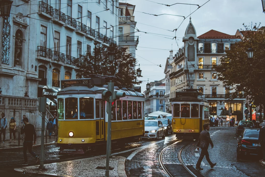 Lisbon, Portugal, Streetcar, Yellow